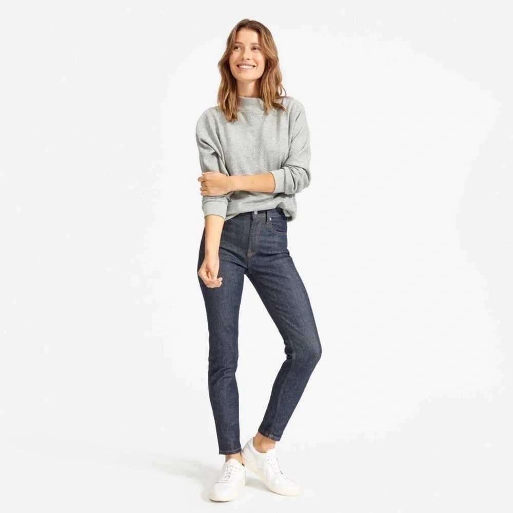 Everlane High Rise Skinny Ankle Crop Minimalist Dark Indigo Jeans Size 27/4